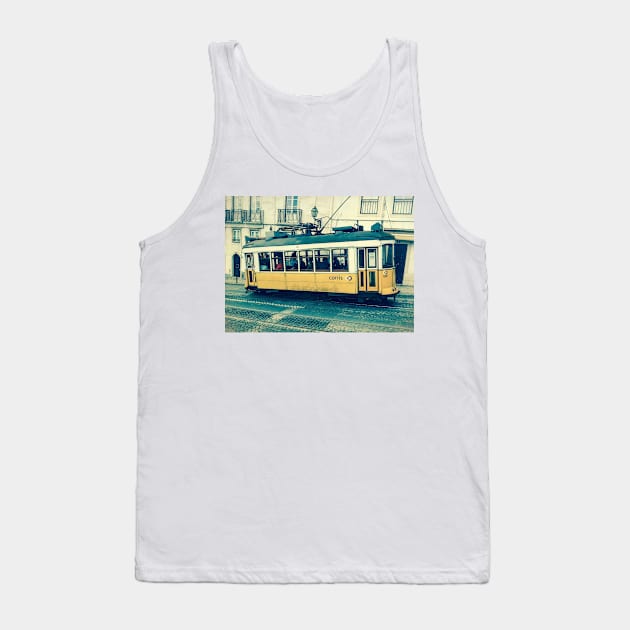 Yellow Tram Tank Top by calamarisky